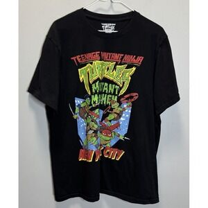TMNT Mutant Mayhem Nickelodeon Men's Size XL New York City‎ Black Graphic